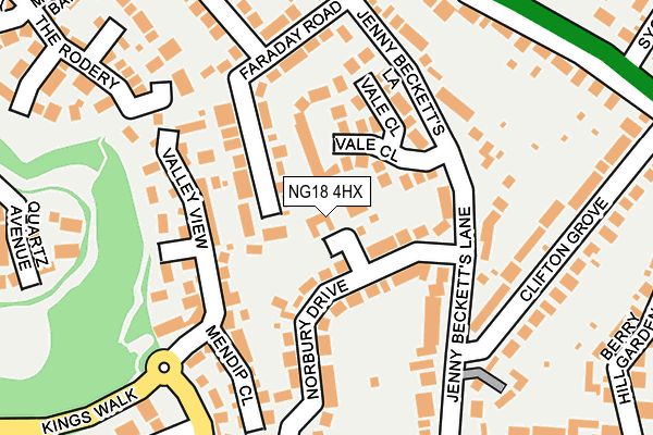 NG18 4HX map - OS OpenMap – Local (Ordnance Survey) NG18 4HX map - OS OpenMap – Local (Ordnance Survey)