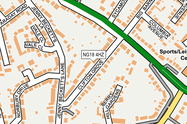 NG18 4HZ map - OS OpenMap – Local (Ordnance Survey) NG18 4HZ map - OS OpenMap – Local (Ordnance Survey)