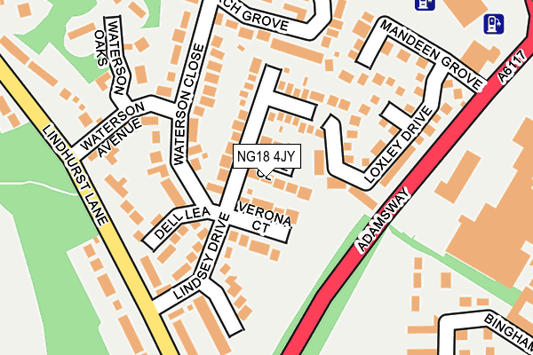 NG18 4JY map - OS OpenMap – Local (Ordnance Survey) NG18 4JY map - OS OpenMap – Local (Ordnance Survey)