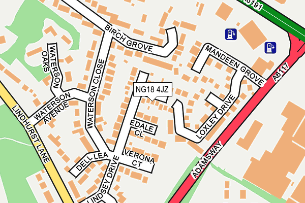 NG18 4JZ map - OS OpenMap – Local (Ordnance Survey) NG18 4JZ map - OS OpenMap – Local (Ordnance Survey)