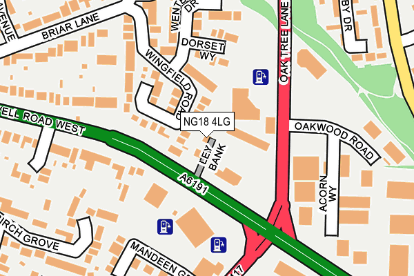 NG18 4LG map - OS OpenMap – Local (Ordnance Survey) NG18 4LG map - OS OpenMap – Local (Ordnance Survey)