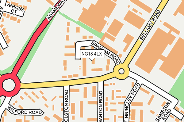 NG18 4LX map - OS OpenMap – Local (Ordnance Survey) NG18 4LX map - OS OpenMap – Local (Ordnance Survey)