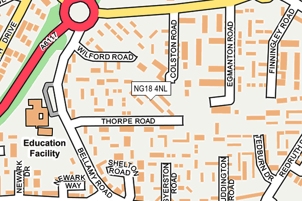 NG18 4NL map - OS OpenMap – Local (Ordnance Survey) NG18 4NL map - OS OpenMap – Local (Ordnance Survey)