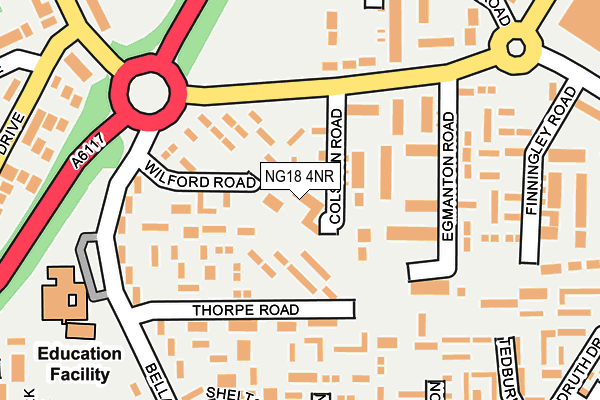 NG18 4NR map - OS OpenMap – Local (Ordnance Survey) NG18 4NR map - OS OpenMap – Local (Ordnance Survey)