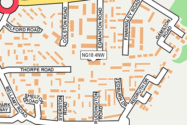 NG18 4NW map - OS OpenMap – Local (Ordnance Survey) NG18 4NW map - OS OpenMap – Local (Ordnance Survey)