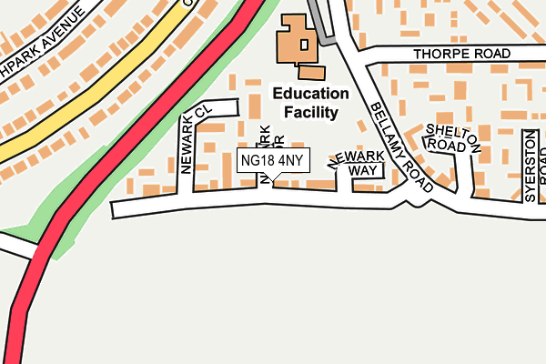 NG18 4NY map - OS OpenMap – Local (Ordnance Survey) NG18 4NY map - OS OpenMap – Local (Ordnance Survey)