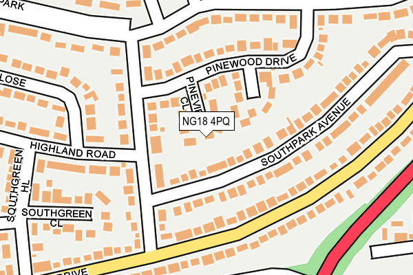 NG18 4PQ map - OS OpenMap – Local (Ordnance Survey) NG18 4PQ map - OS OpenMap – Local (Ordnance Survey)