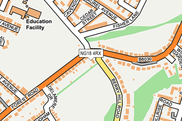 NG18 4RX map - OS OpenMap – Local (Ordnance Survey) NG18 4RX map - OS OpenMap – Local (Ordnance Survey)