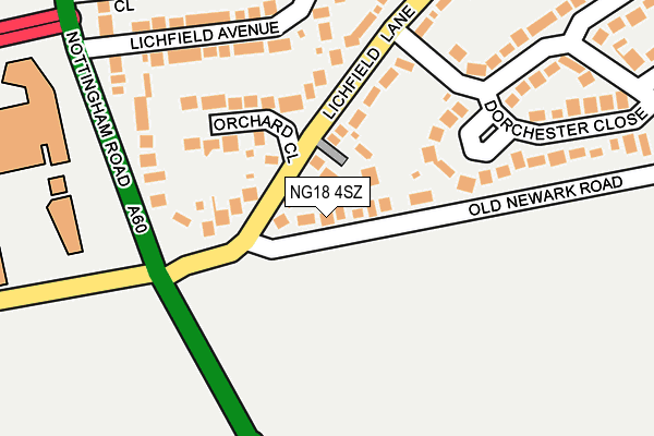 NG18 4SZ map - OS OpenMap – Local (Ordnance Survey) NG18 4SZ map - OS OpenMap – Local (Ordnance Survey)