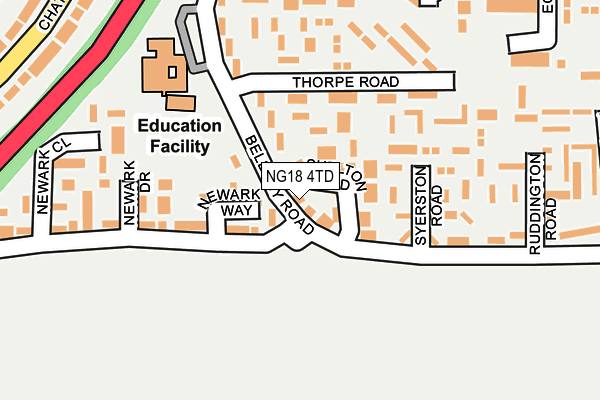 NG18 4TD map - OS OpenMap – Local (Ordnance Survey) NG18 4TD map - OS OpenMap – Local (Ordnance Survey)