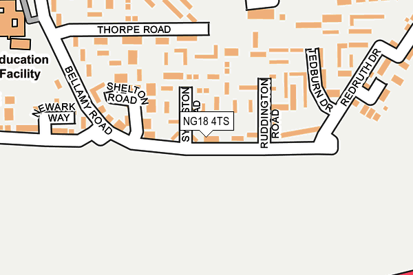 NG18 4TS map - OS OpenMap – Local (Ordnance Survey) NG18 4TS map - OS OpenMap – Local (Ordnance Survey)