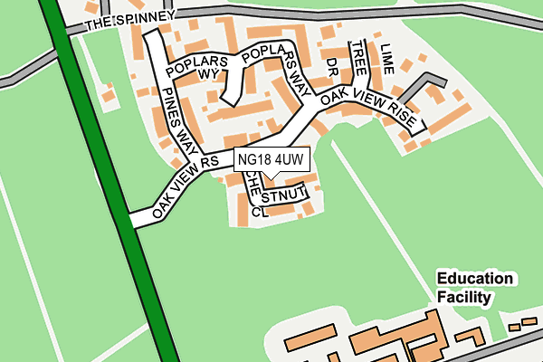 NG18 4UW map - OS OpenMap – Local (Ordnance Survey) NG18 4UW map - OS OpenMap – Local (Ordnance Survey)
