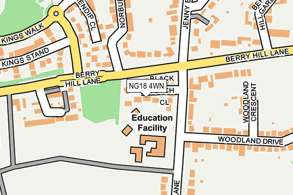 NG18 4WN map - OS OpenMap – Local (Ordnance Survey) NG18 4WN map - OS OpenMap – Local (Ordnance Survey)