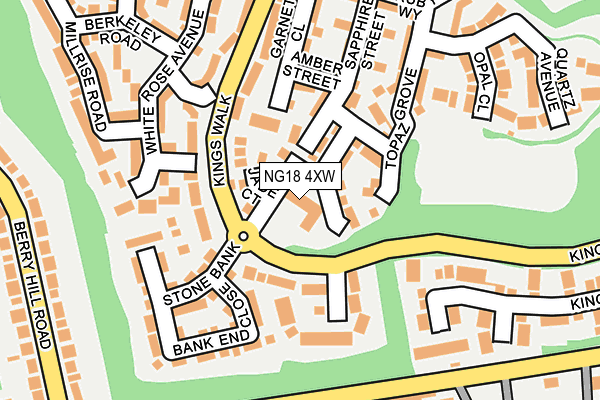 NG18 4XW map - OS OpenMap – Local (Ordnance Survey) NG18 4XW map - OS OpenMap – Local (Ordnance Survey)