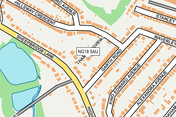 NG18 5AU map - OS OpenMap – Local (Ordnance Survey) NG18 5AU map - OS OpenMap – Local (Ordnance Survey)