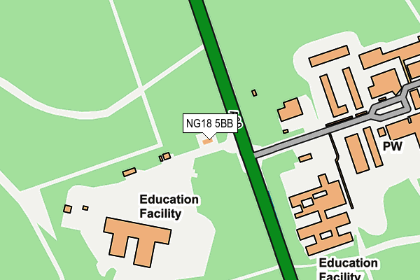 NG18 5BB map - OS OpenMap – Local (Ordnance Survey) NG18 5BB map - OS OpenMap – Local (Ordnance Survey)