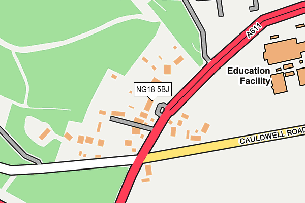 NG18 5BJ map - OS OpenMap – Local (Ordnance Survey) NG18 5BJ map - OS OpenMap – Local (Ordnance Survey)