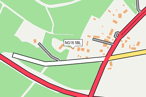 NG18 5BL map - OS OpenMap – Local (Ordnance Survey) NG18 5BL map - OS OpenMap – Local (Ordnance Survey)