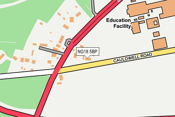 NG18 5BP map - OS OpenMap – Local (Ordnance Survey) NG18 5BP map - OS OpenMap – Local (Ordnance Survey)