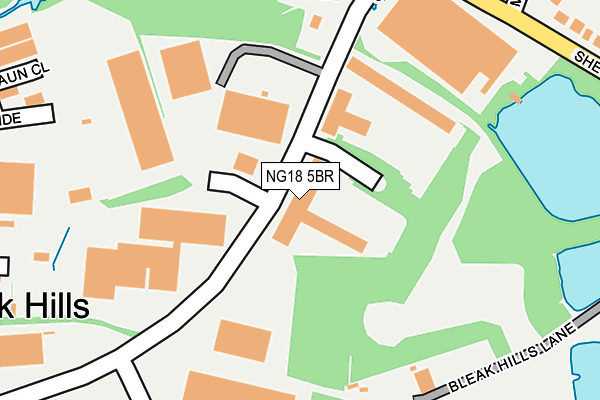 NG18 5BR map - OS OpenMap – Local (Ordnance Survey) NG18 5BR map - OS OpenMap – Local (Ordnance Survey)