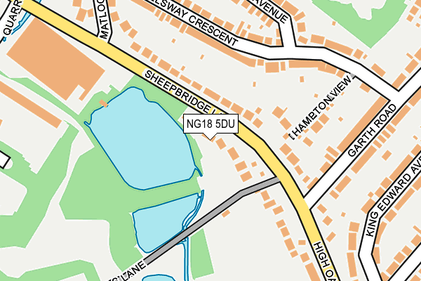 NG18 5DU map - OS OpenMap – Local (Ordnance Survey) NG18 5DU map - OS OpenMap – Local (Ordnance Survey)