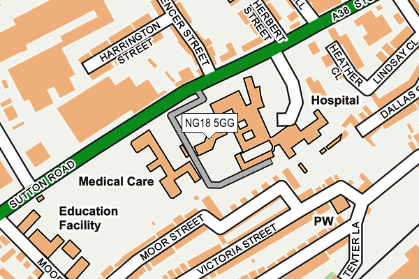 NG18 5GG map - OS OpenMap – Local (Ordnance Survey) NG18 5GG map - OS OpenMap – Local (Ordnance Survey)