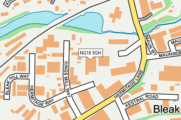 NG18 5GH map - OS OpenMap – Local (Ordnance Survey) NG18 5GH map - OS OpenMap – Local (Ordnance Survey)