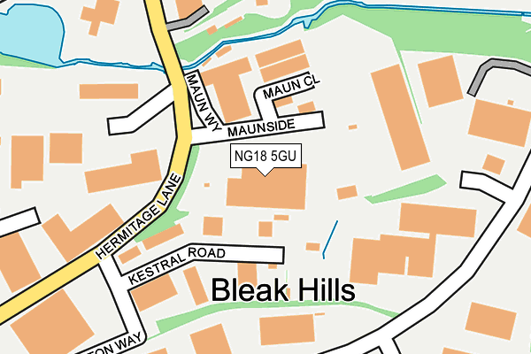 NG18 5GU map - OS OpenMap – Local (Ordnance Survey) NG18 5GU map - OS OpenMap – Local (Ordnance Survey)