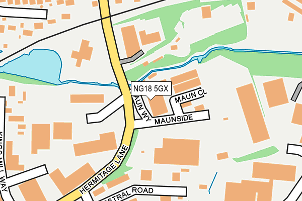 NG18 5GX map - OS OpenMap – Local (Ordnance Survey) NG18 5GX map - OS OpenMap – Local (Ordnance Survey)