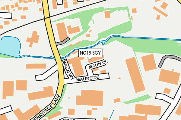 NG18 5GY map - OS OpenMap – Local (Ordnance Survey) NG18 5GY map - OS OpenMap – Local (Ordnance Survey)