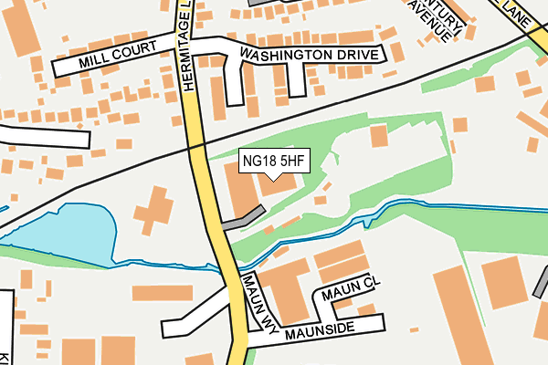 NG18 5HF map - OS OpenMap – Local (Ordnance Survey) NG18 5HF map - OS OpenMap – Local (Ordnance Survey)