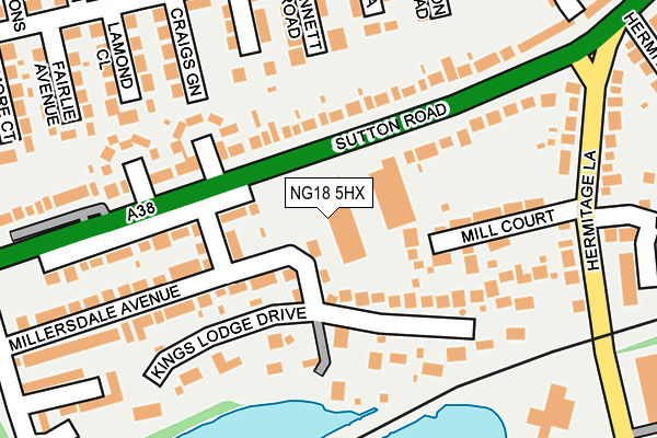 NG18 5HX map - OS OpenMap – Local (Ordnance Survey) NG18 5HX map - OS OpenMap – Local (Ordnance Survey)