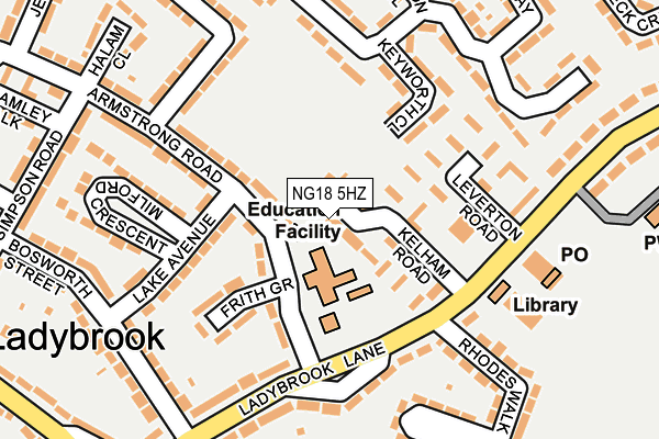 NG18 5HZ map - OS OpenMap – Local (Ordnance Survey) NG18 5HZ map - OS OpenMap – Local (Ordnance Survey)