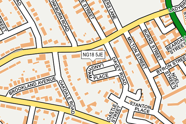 NG18 5JE map - OS OpenMap – Local (Ordnance Survey) NG18 5JE map - OS OpenMap – Local (Ordnance Survey)