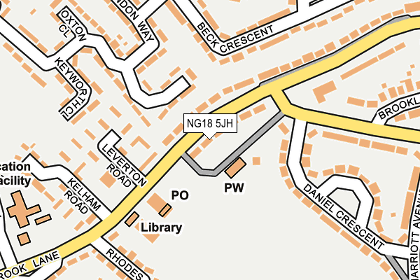 NG18 5JH map - OS OpenMap – Local (Ordnance Survey) NG18 5JH map - OS OpenMap – Local (Ordnance Survey)