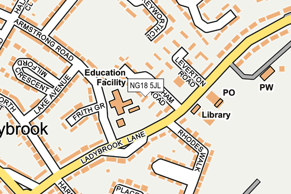 NG18 5JL map - OS OpenMap – Local (Ordnance Survey) NG18 5JL map - OS OpenMap – Local (Ordnance Survey)