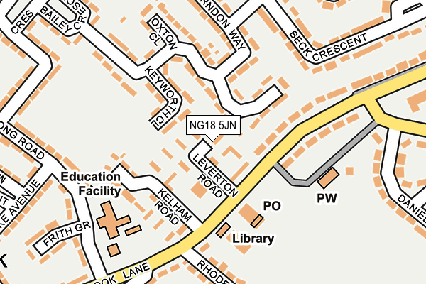 NG18 5JN map - OS OpenMap – Local (Ordnance Survey) NG18 5JN map - OS OpenMap – Local (Ordnance Survey)