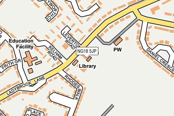 NG18 5JP map - OS OpenMap – Local (Ordnance Survey) NG18 5JP map - OS OpenMap – Local (Ordnance Survey)