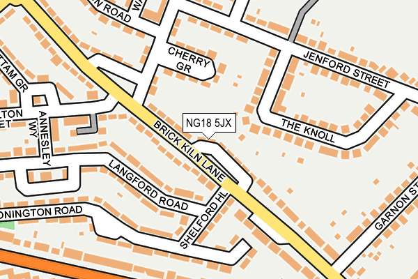 NG18 5JX map - OS OpenMap – Local (Ordnance Survey) NG18 5JX map - OS OpenMap – Local (Ordnance Survey)