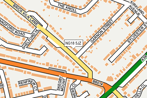 NG18 5JZ map - OS OpenMap – Local (Ordnance Survey) NG18 5JZ map - OS OpenMap – Local (Ordnance Survey)