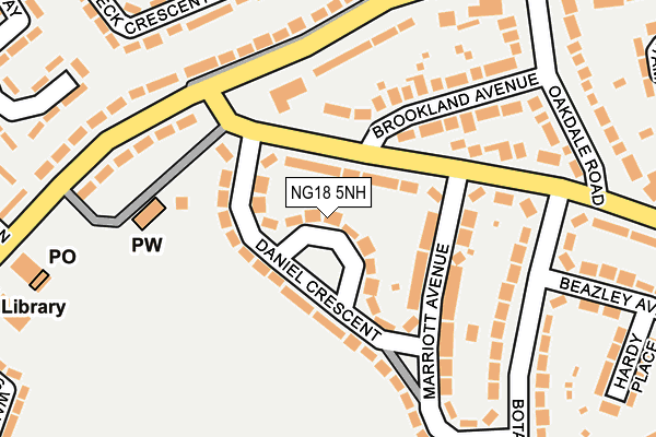NG18 5NH map - OS OpenMap – Local (Ordnance Survey) NG18 5NH map - OS OpenMap – Local (Ordnance Survey)