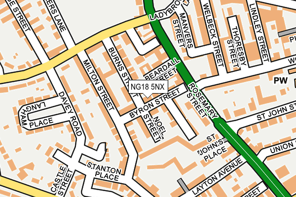 NG18 5NX map - OS OpenMap – Local (Ordnance Survey) NG18 5NX map - OS OpenMap – Local (Ordnance Survey)