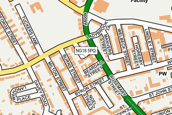 NG18 5PQ map - OS OpenMap – Local (Ordnance Survey) NG18 5PQ map - OS OpenMap – Local (Ordnance Survey)