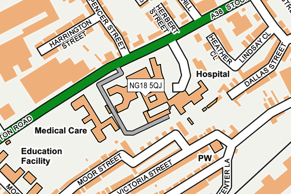 NG18 5QJ map - OS OpenMap – Local (Ordnance Survey) NG18 5QJ map - OS OpenMap – Local (Ordnance Survey)
