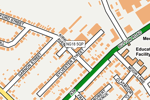 NG18 5QP map - OS OpenMap – Local (Ordnance Survey) NG18 5QP map - OS OpenMap – Local (Ordnance Survey)