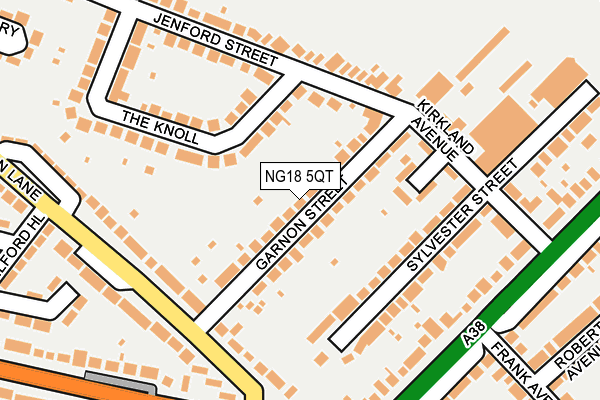 NG18 5QT map - OS OpenMap – Local (Ordnance Survey) NG18 5QT map - OS OpenMap – Local (Ordnance Survey)