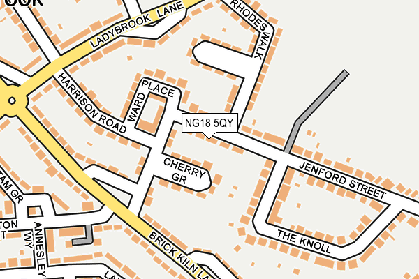 NG18 5QY map - OS OpenMap – Local (Ordnance Survey) NG18 5QY map - OS OpenMap – Local (Ordnance Survey)