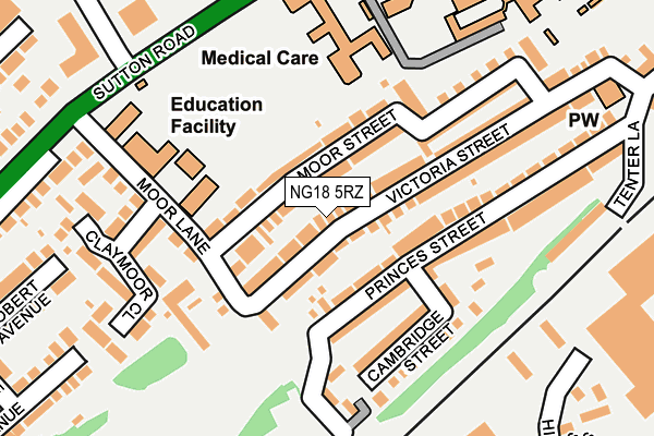 NG18 5RZ map - OS OpenMap – Local (Ordnance Survey) NG18 5RZ map - OS OpenMap – Local (Ordnance Survey)