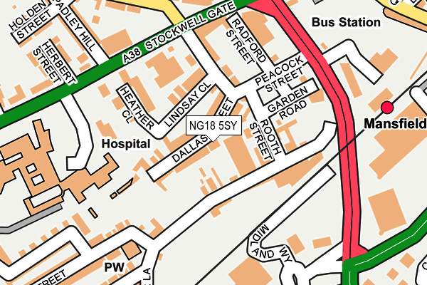 NG18 5SY map - OS OpenMap – Local (Ordnance Survey) NG18 5SY map - OS OpenMap – Local (Ordnance Survey)