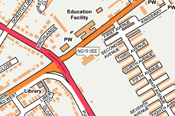 NG19 0EE map - OS OpenMap – Local (Ordnance Survey) NG19 0EE map - OS OpenMap – Local (Ordnance Survey)